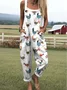 Square Neck Linen Casual Jumpsuit