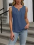 Women's Sleeveless Tank Top Summer Black Plain Ruched Crew Neck Daily Going Out Simple Top