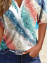 Women's Short Sleeve T-shirt Summer As Picture Abstract Printing Crew Neck Daily Going Out Casual Top