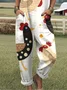 Square Neck Vacation Animal Regular Fit Jumpsuit