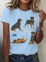 Cute Rottweiler Dog Cotton T-shirt