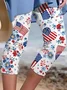 Independence Day Patriotic Leggings Capri Pants