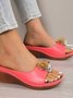 Pu Summer Simple Plain Slide Sandals
