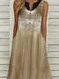 Loose Gradient Pattern Buckle Casual Dress