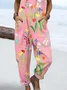 Women's H-Line Overall Square Neck Daily Going Out Casual Printing Floral Spring/Fall Long Jumpsuit Romper