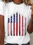 Jersey Crew Neck Casual Independence Day T-Shirt