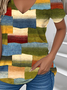 Casual Loose Multicolor Block T-Shirt