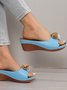 Pu Summer Simple Plain Slide Sandals