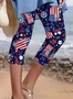Independence Day Patriotic Leggings Capri Pants