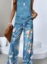 Casual Faux Denim Print Graphic Regular Fit Two-Piece Set