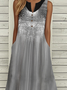 Loose Gradient Pattern Buckle Casual Dress