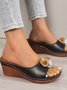 Pu Summer Simple Plain Slide Sandals