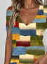 Casual Loose Multicolor Block T-Shirt