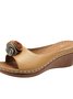 Pu Summer Simple Plain Slide Sandals