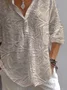 Women's Long Sleeve Shirt Spring/Fall Apricot Floral Printing Shirt Collar Daily Going Out Casual Top