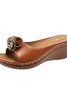 Pu Summer Simple Plain Slide Sandals