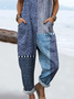 Women's H-Line Overall Square Neck Daily Going Out Casual Printing Striped Spring/Fall Long Jumpsuit Romper