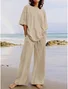 Linen Blend Loose Boho Two-Piece Set