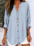 Loose V Neck 3D Printing Casual Shirt