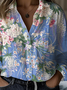 Shirt Collar Casual Loose Floral Shirt