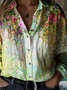 Shirt Collar Casual Loose Gradient Pattern Shirt