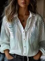 Gradient Pattern Shirt Collar Loose Casual Shirt