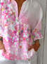 Casual Loose Floral Shirt Collar Shirt
