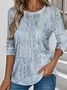 Casual Gradient Pattern Jersey Loose T-Shirt
