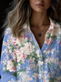Shirt Collar Casual Loose Floral Shirt