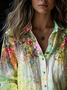 Shirt Collar Casual Loose Gradient Pattern Shirt