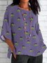Regular Fit Cotton Casual Floral T-Shirt