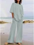 Linen Blend Loose Boho Two-Piece Set