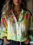Shirt Collar Casual Loose Gradient Pattern Shirt