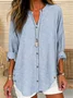 Loose V Neck 3D Printing Casual Shirt