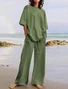 Linen Blend Loose Boho Two-Piece Set
