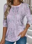 Casual Gradient Pattern Jersey Loose T-Shirt