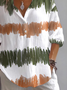 Women's Abstract Print Casual Button-Down Shirt