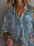 Women's Floral Print Casual Button-Down Shirt