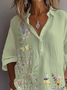 Women's Floral Print Casual Button-Down Shirt