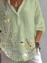 Women's Floral Print Casual Button-Down Shirt