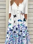 Casual Vintage Button Mid Sleeve Dress
