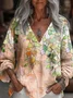 Print Casual V Neck Long Sleeve T-Shirt