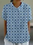Casual Retro Lapel Short Sleeve Shirt
