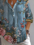 Women's Floral Print Casual Button-Down Shirt
