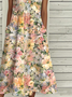 Casual Floral Notched Dress With No
