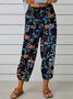 Women's  Elastic Waist H-Line Baggy Pants Daily Going Out Pants White Vintage Printing Geometric Spring/Fall Pants