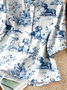 Women's Vintage Dog Dachshund Floral Art Print Casual Short Sleeve Shirt