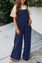 Women's H-Line Overall Spaghetti Daily Going Out Casual Buckle Plain Summer Long Jumpsuit Romper
