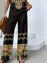 Casual Geometric Ethnic Pattern Vest Pants Two-Piece Set