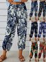 Women's  Elastic Waist H-Line Baggy Pants Daily Going Out Pants White Vintage Printing Geometric Spring/Fall Pants
